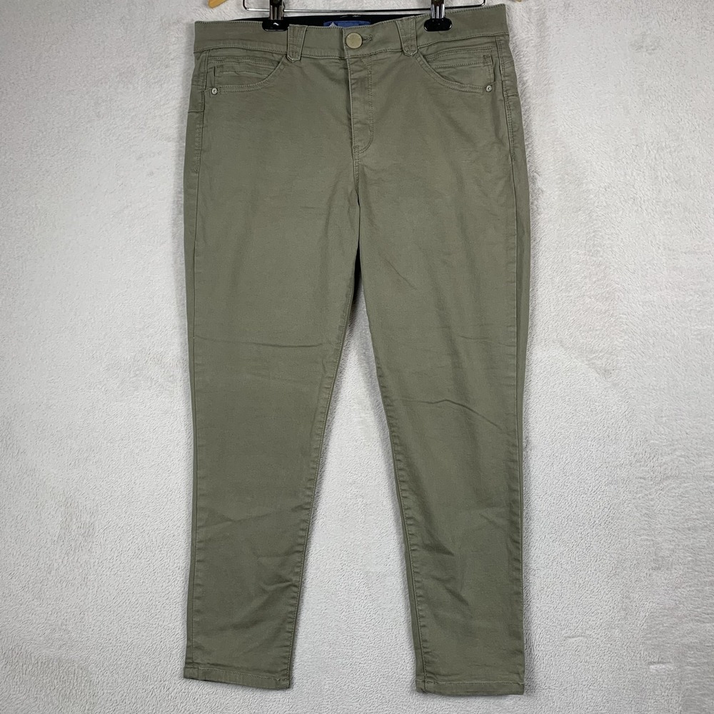 Democracy Ab solution Skinny Jeans Womens 14 Green Mid Rise Stretch Ankle 34x26